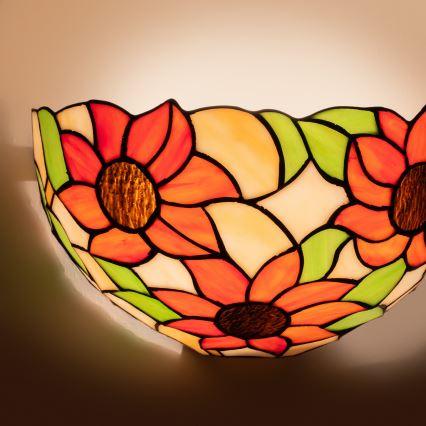 Brilagi - Applique murale Tiffany en vitrail SUNFLOWER 1xE14/40W/230V