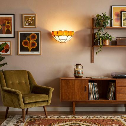 Brilagi - Applique murale Tiffany SIENNA en vitrail 1xE14/40W/230V