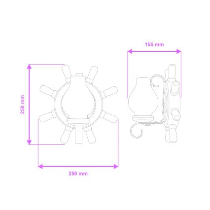Brilagi - Applique murale TIMONA 1xE14/40W/230V hêtre/noyer