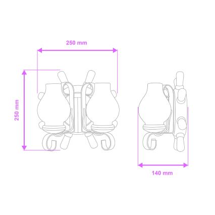 Brilagi - Applique murale TIMONA 2xE14/40W/230V hêtre