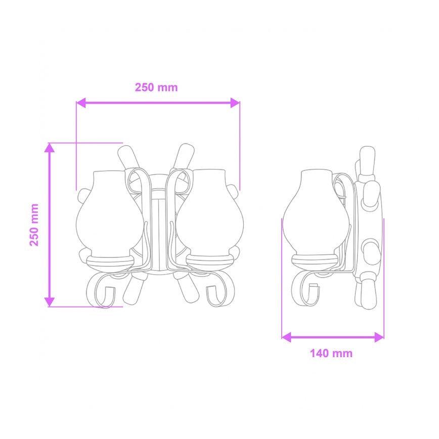 Brilagi - Applique murale TIMONA 2xE14/40W/230V hêtre