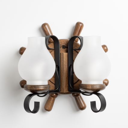 Brilagi - Applique murale TIMONA 2xE14/40W/230V hêtre/noyer