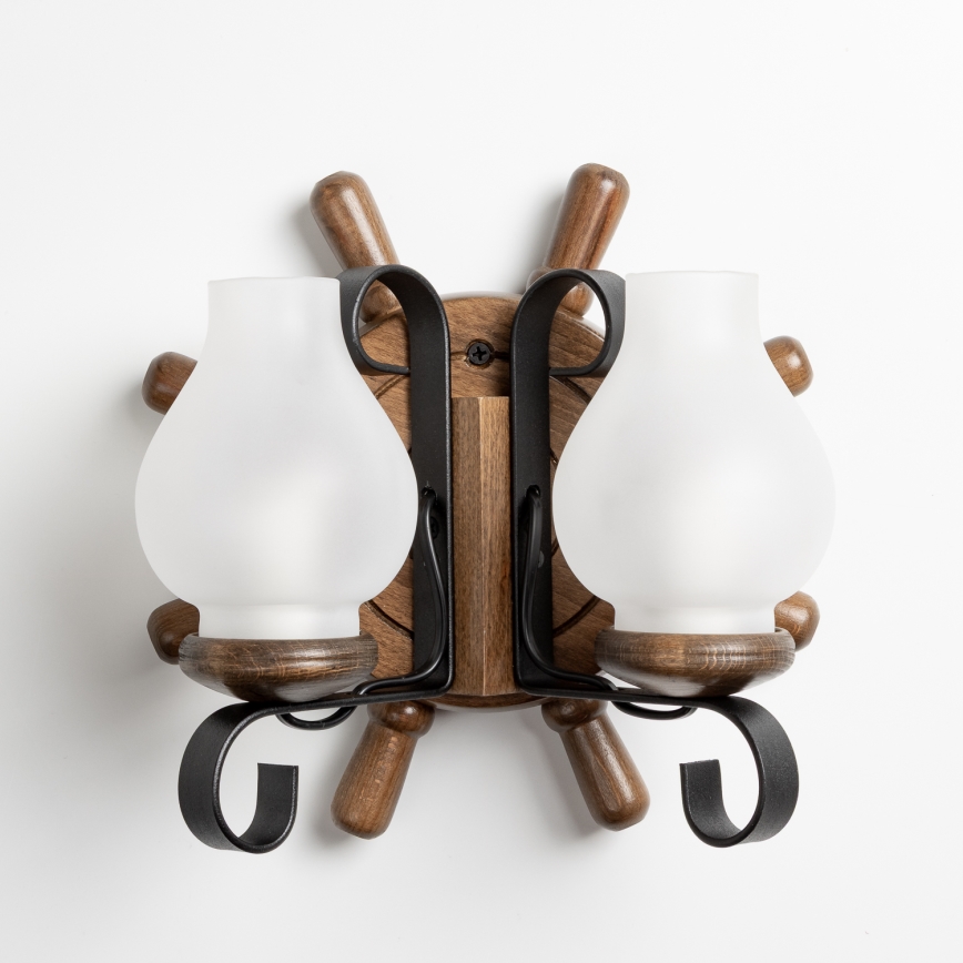 Brilagi - Applique murale TIMONA 2xE14/40W/230V hêtre/noyer