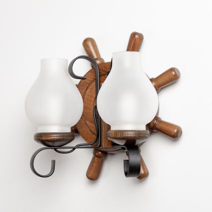 Brilagi - Applique murale TIMONA 2xE14/40W/230V hêtre/noyer