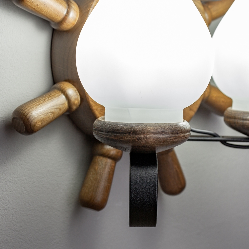 Brilagi - Applique murale TIMONA 2xE14/40W/230V hêtre/noyer