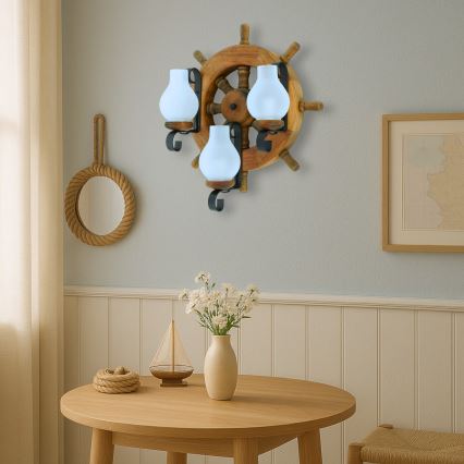 Brilagi - Applique murale TIMONA 3xE14/40W/230V hêtre