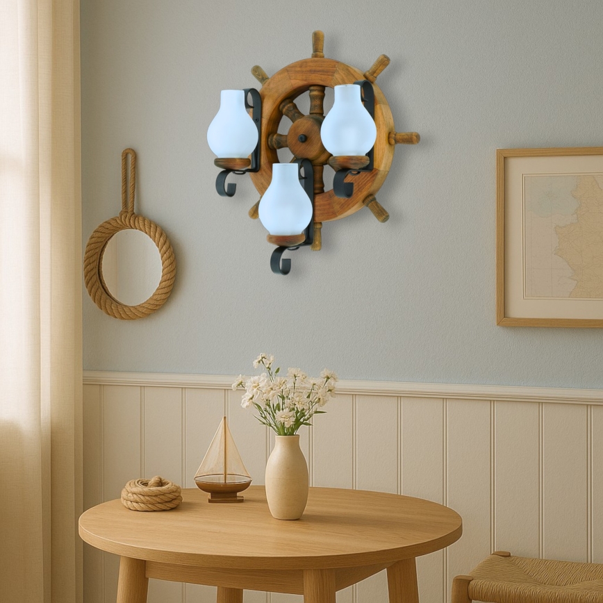 Brilagi - Applique murale TIMONA 3xE14/40W/230V hêtre