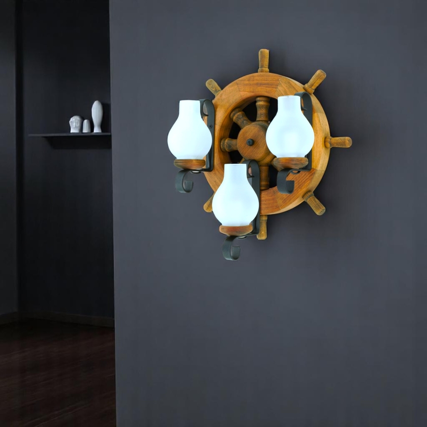 Brilagi - Applique murale TIMONA 3xE14/40W/230V hêtre