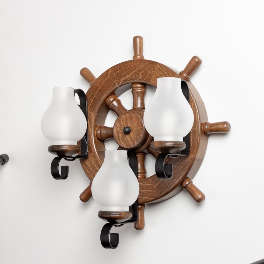 Brilagi - Applique murale TIMONA 3xE14/40W/230V hêtre/noyer