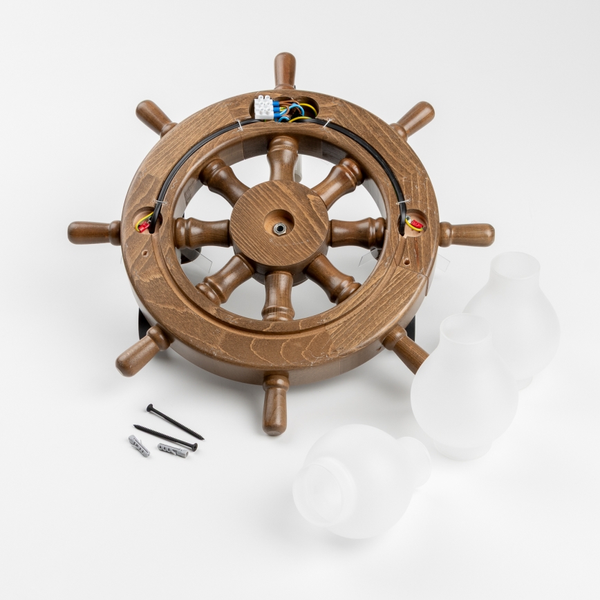 Brilagi - Applique murale TIMONA 3xE14/40W/230V hêtre/noyer