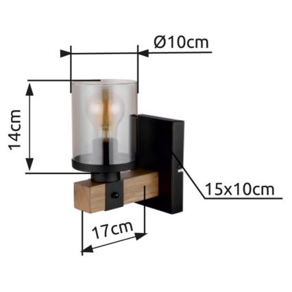 Brilagi - Applique murale VISTA 1xE27/60W/230V chêne