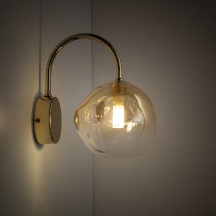 Brilagi - Applique murale VULCANO 1xG9/8W/230V dorée/beige fumée