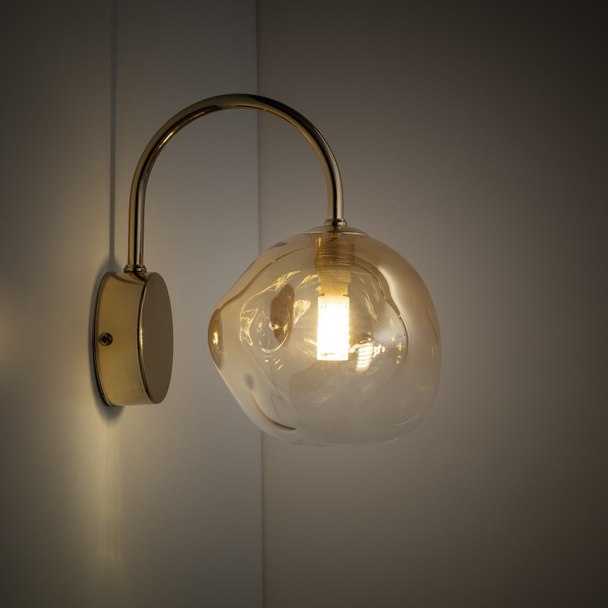 Brilagi - Applique murale VULCANO 1xG9/8W/230V dorée/beige fumée