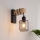 Brilagi - Applique murale WOOD GLASS 1xE27/60W/230V pin/noir/beige fumé
