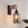 Brilagi - Applique murale WOOD GLASS 1xE27/60W/230V pin/noir/gris fumé