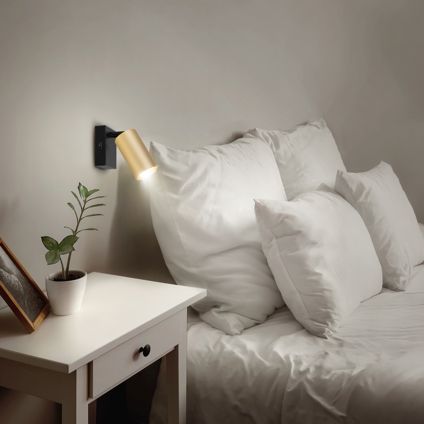 Brilagi - Spot mural LED RGBW dimmable SELE 1xGU10/6W/230V 3000K noir/doré + télécommande