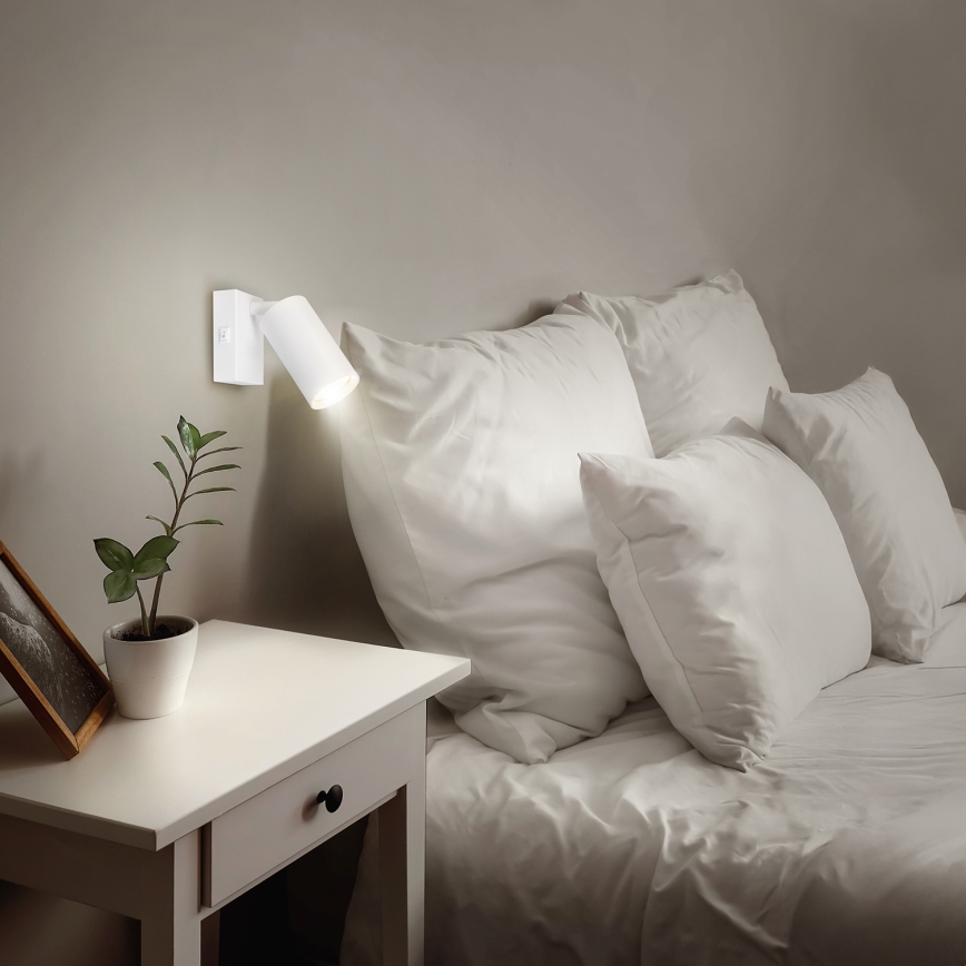 Brilagi - Applique murale spot avec interrupteur SELE 1xGU10/30W/230V blanc