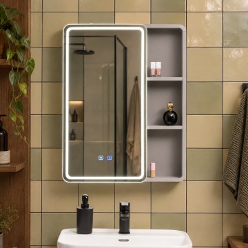 BRILAGI - Armoire miroir de salle de bains LED rétroéclairée AVOLA SINGLE 55x70 cm