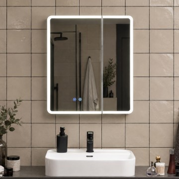 BRILAGI - Armoire-miroir LED de salle de bains avec éclairage intégré NOTO DOUBLE 60x65 cm