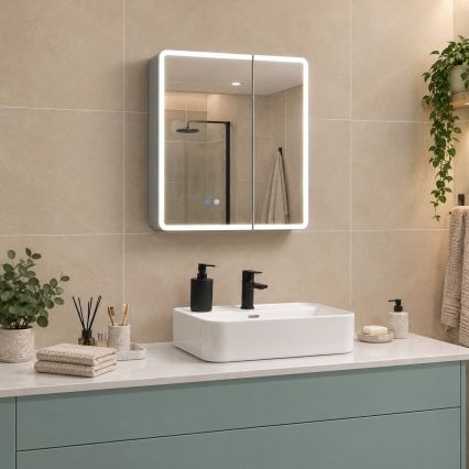 BRILAGI - Armoire-miroir LED de salle de bains avec éclairage intégré NOTO DOUBLE 60x65 cm