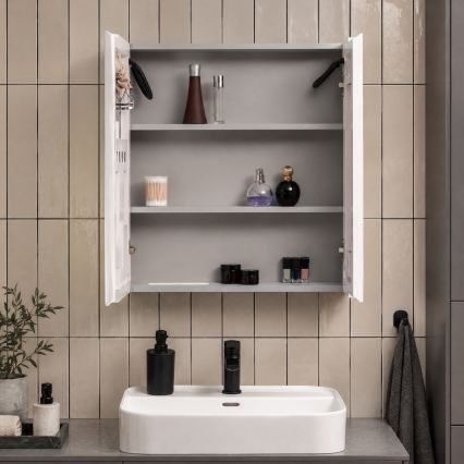 BRILAGI - Armoire-miroir LED de salle de bains avec éclairage intégré NOTO DOUBLE 60x65 cm