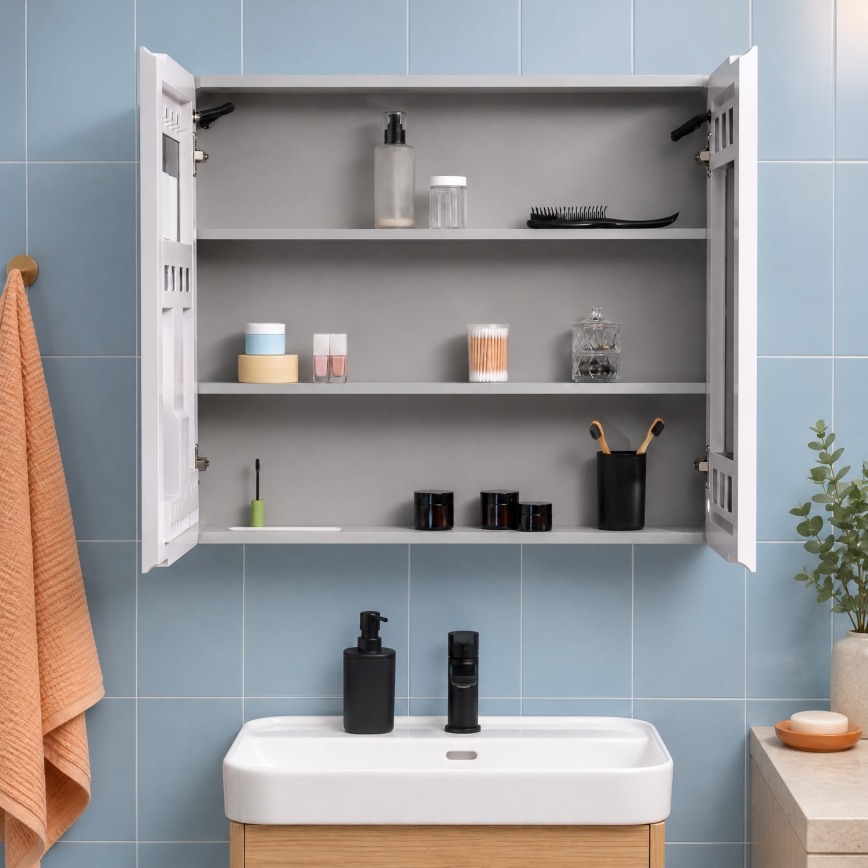 BRILAGI - Armoire-miroir LED de salle de bains avec rétroéclairage NOTO DOUBLE 78x65 cm