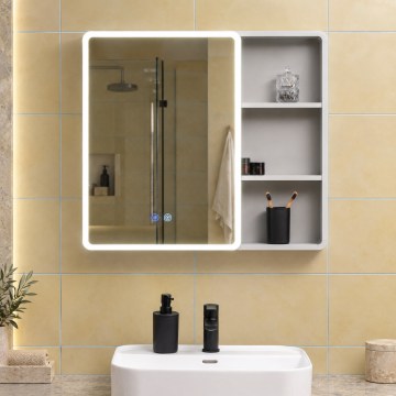 BRILAGI - Armoire-miroir LED de salle de bains rétroéclairée NOTO SINGLE 77x65 cm