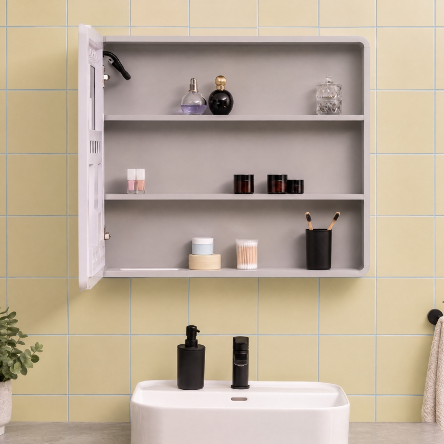 BRILAGI - Armoire-miroir LED de salle de bains rétroéclairée NOTO SINGLE 77x65 cm
