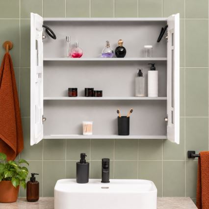 BRILAGI - Armoire-miroir LED pour salle de bains avec éclairage intégré NOTO DOUBLE 77x70 cm