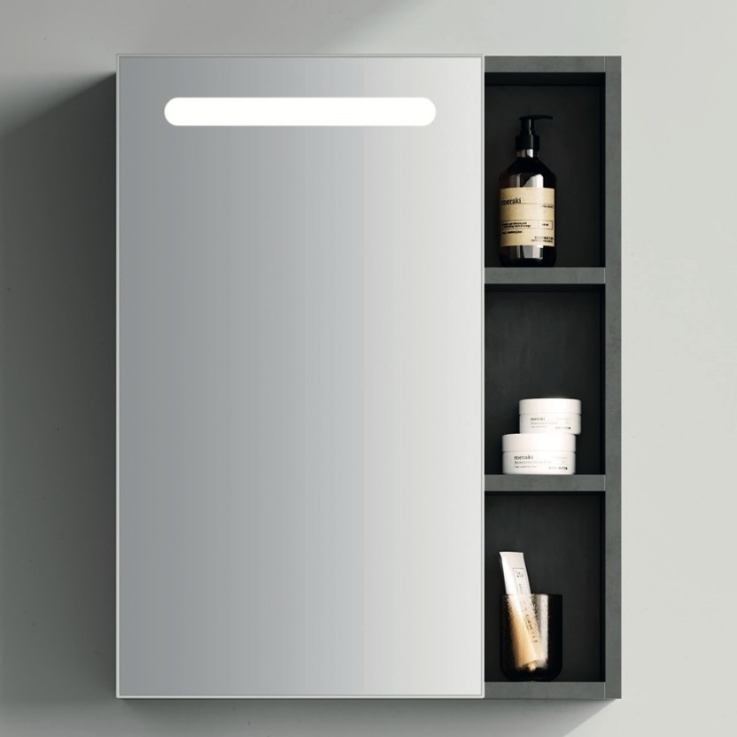 BRILAGI - Armoire-miroir LED pour salle de bains TRABIA SINGLE 60x70 cm avec éclairage intégré