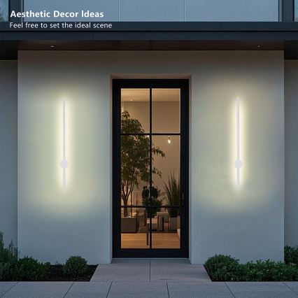 Brilagi - Applique murale d'extérieur LED AURA 12W 230V 3000K IP54 65 cm blanc IRC 90