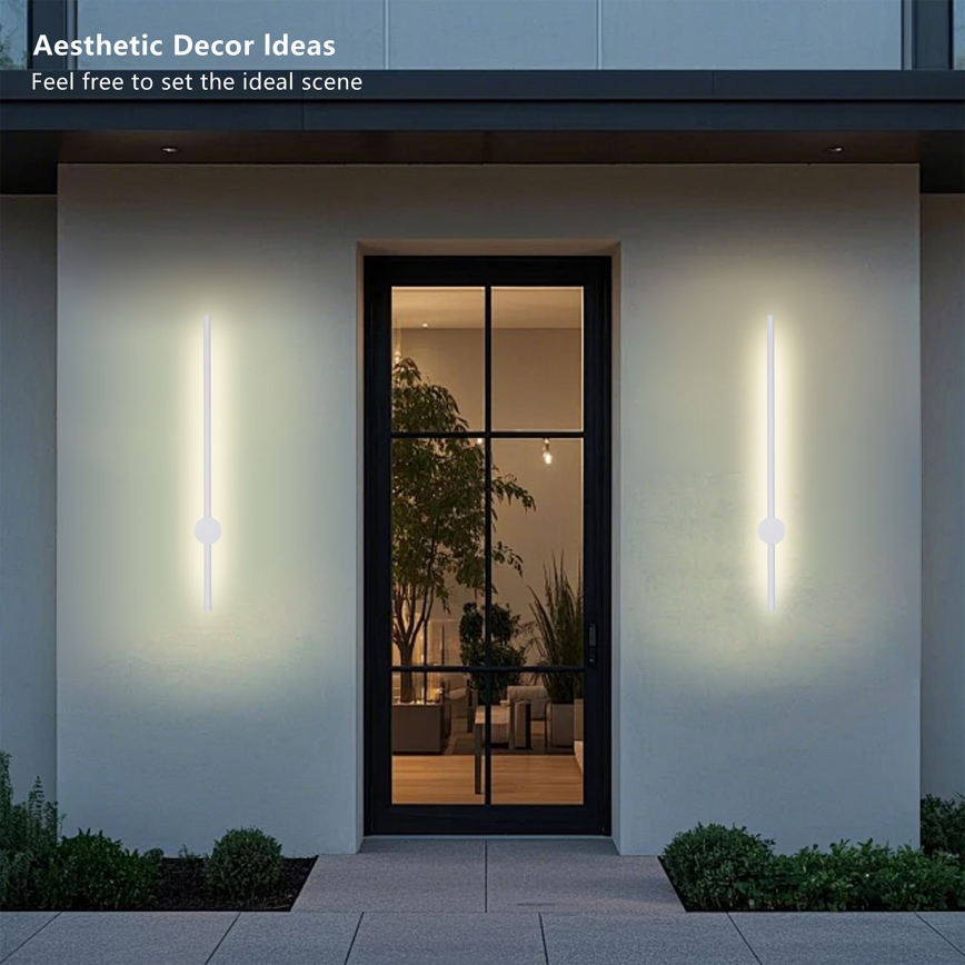 Brilagi - Applique murale d'extérieur LED AURA 12W 230V 3000K IP54 65 cm blanc IRC 90
