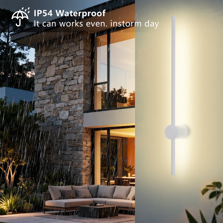 Brilagi - Applique murale d'extérieur LED AURA 12W 230V 3000K IP54 65 cm blanc IRC 90