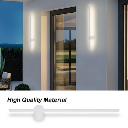 Brilagi - Applique murale d'extérieur LED AURA 12W 230V 3000K IP54 65 cm blanc IRC 90