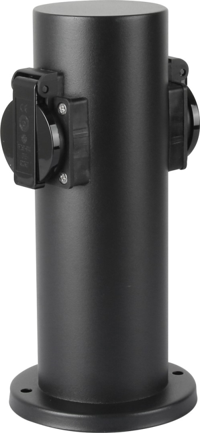 Brilagi - Borne prises électriques extérieure PILLAR 2Z 230V IP44 noir