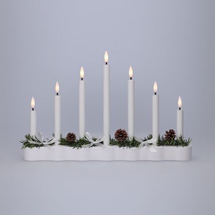 BRILAGI - Bougeoir de Noël 7xLED/2xAA blanc