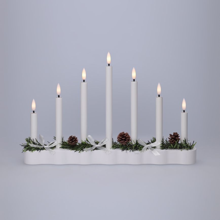 BRILAGI - Bougeoir de Noël 7xLED/2xAA blanc