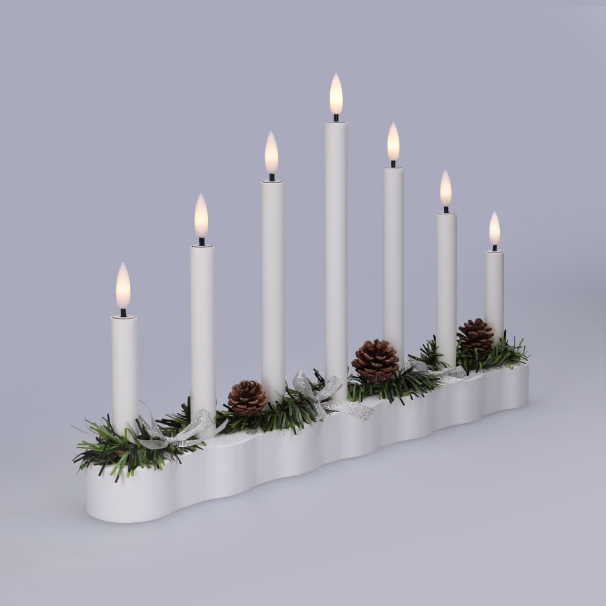 BRILAGI - Bougeoir de Noël 7xLED/2xAA blanc
