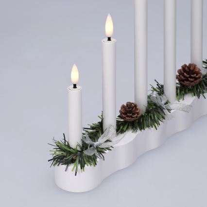BRILAGI - Bougeoir de Noël 7xLED/2xAA blanc