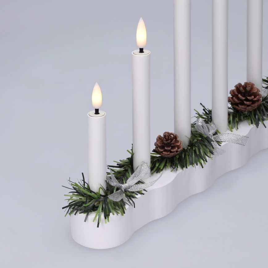 BRILAGI - Bougeoir de Noël 7xLED/2xAA blanc