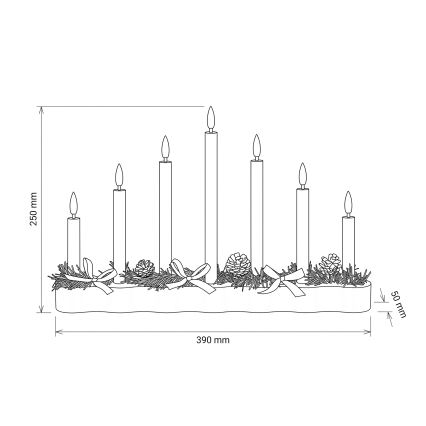 BRILAGI - Bougeoir de Noël 7xLED/2xAA blanc