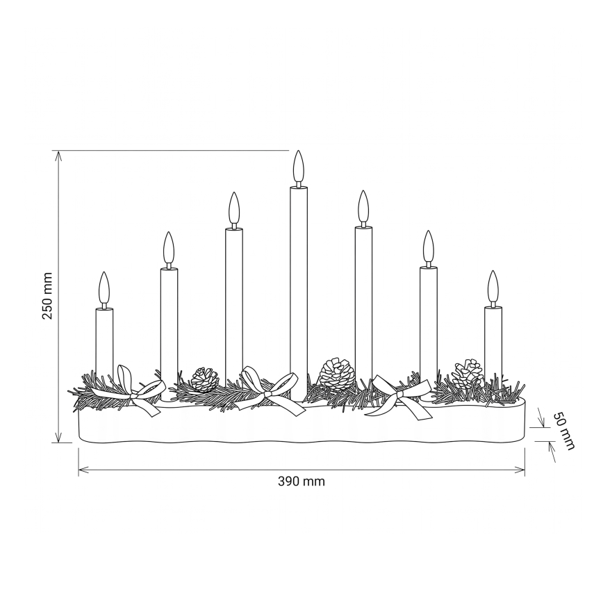 BRILAGI - Bougeoir de Noël 7xLED/2xAA blanc