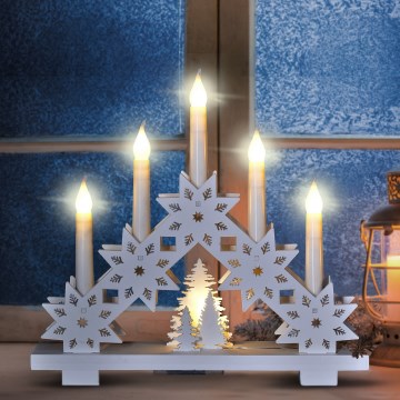 Brilagi - Bougeoir de Noël à LED 5xLED/2xAA