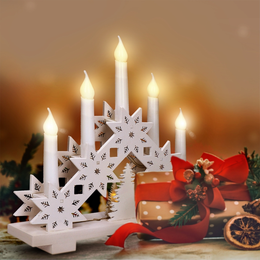 Brilagi - Bougeoir de Noël à LED 5xLED/2xAA