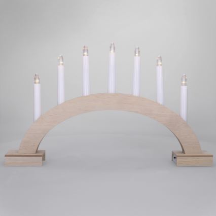 BRILAGI - Bougeoir de Noël à LED 7xLED/2xAA beige/blanc