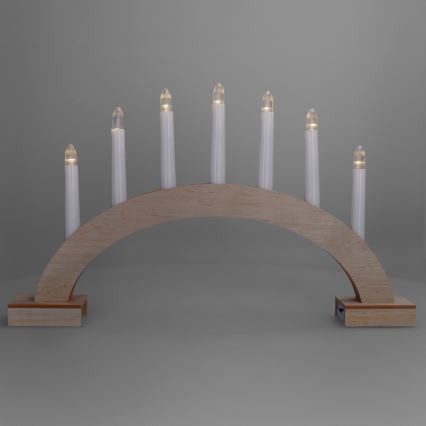 BRILAGI - Bougeoir de Noël à LED 7xLED/2xAA beige/blanc