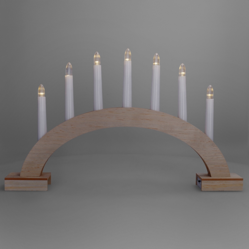 BRILAGI - Bougeoir de Noël à LED 7xLED/2xAA beige/blanc