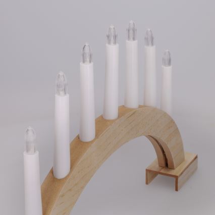 BRILAGI - Bougeoir de Noël à LED 7xLED/2xAA beige/blanc