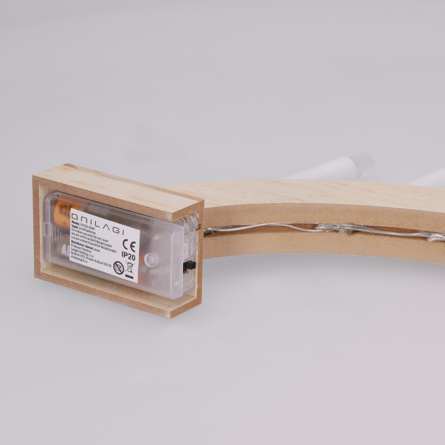 BRILAGI - Bougeoir de Noël à LED 7xLED/2xAA beige/blanc
