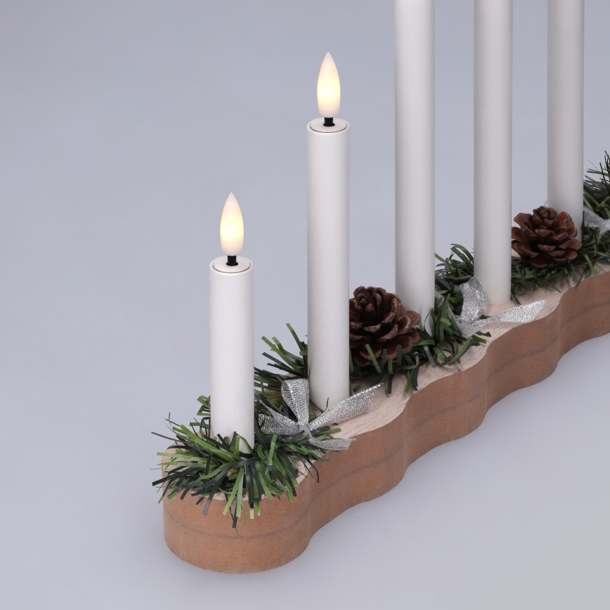 BRILAGI - Bougeoir de Noël à LED 7xLED/2xAA beige/blanc